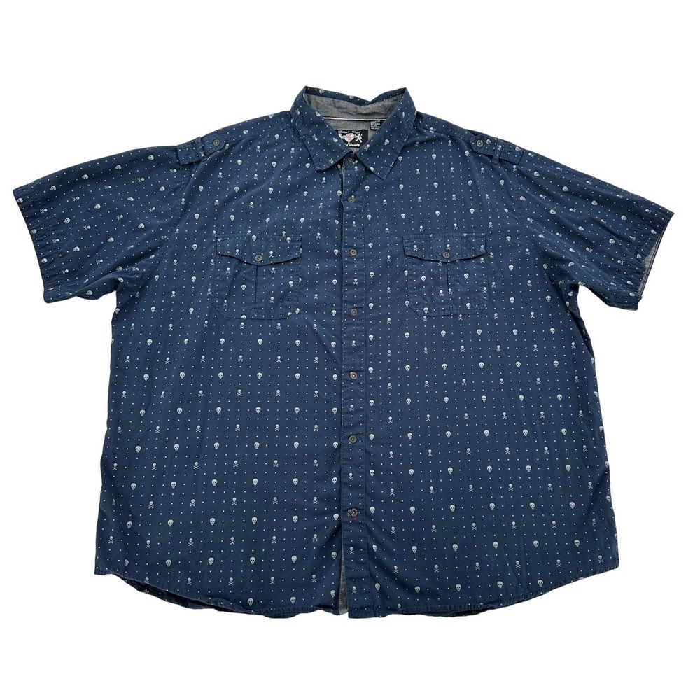 Lions Crest Sz M English Laundry Button Down Shirt Skull Print Comfy Menswear